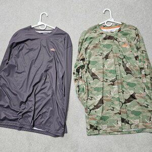 AFTCO Samurai Long Sleeve Sun Shirts Mens XL crew neck 2 shirts